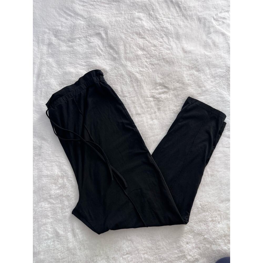 SHEIN black Paperbag Waist Seam Leggings